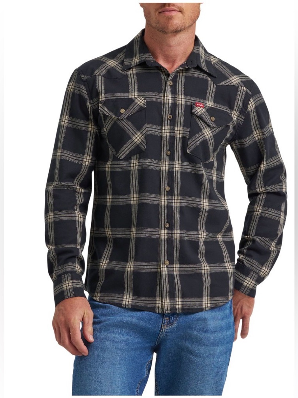 Wrangler Men’s Slim Fit Long Sleeve Woven Twill Shirt